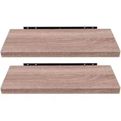 EUGAD Wandregal 2er Set Modernes Hängeregal Holz Eiche Gelb 120x22,9x3,8cm