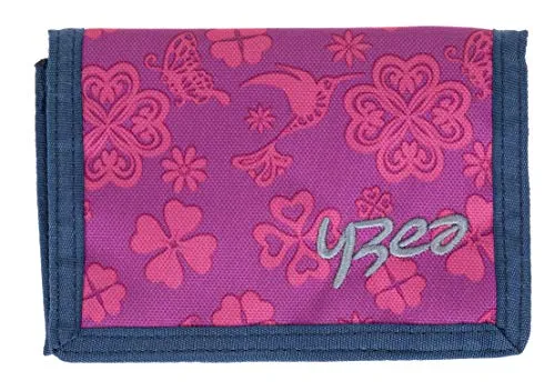 YZEA Geldbörse Jungen Mädchen Wallet Börse Geldbeutel Münzfach, Ausweisfach, Klarsicht, Scheinfach, Kette mit Karabiner Auswahl + Trinkflasche (Clover)