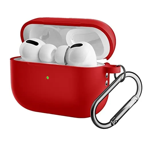 CoverKingz Hülle kompatibel mit AirPods Pro 2 - Silikon Schutzhülle Cover - Case Tasche Rot