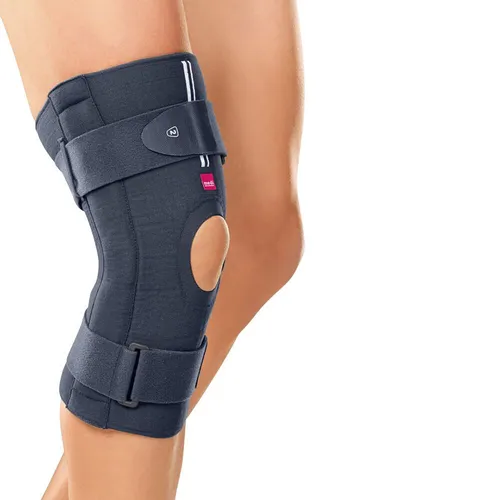 medi Stabimed pro Knieorthese geschlossen Grau Größe XL - Kniebandage mit seitlichen Gelenken, schützt vor Hyperextension und verbessert die Propriozeption