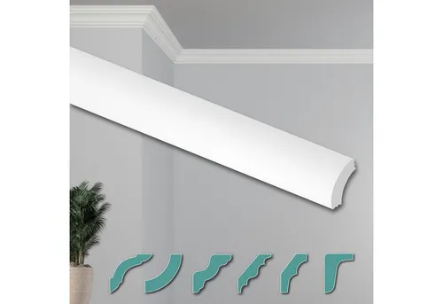 Hexim Deckenleiste ZG2, 30 Meter - Modernes XPS Styropor - Deckenleisten für elegante Raumgestaltung, aus leichtem und feuchtigkeitsresistentem XPS, einfach zu montieren und ideal für individuelle Raumkonzepte.