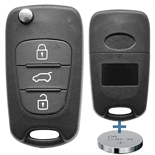 Klapp Schlüssel Gehäuse Funkschlüssel Fernbedienung Autoschlüssel Rohling + Batterie für Hyundai/Kia