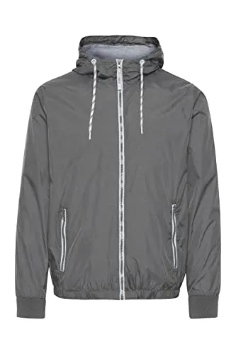 Indicode IDRikko Herren Übergangsjacke - Hochabschließender Kragen mit Kapuze, Größe XL, Farbe Pewter (902) - Funktionsjacken: Leichte Übergangsjacke mit hochabschließendem Kragen und Kapuze, ideal für vielfältige Outfits und nachhaltig produziert.
