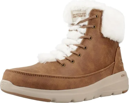 Skechers Damen Glacial Ultra Stiefelette, kastanienbraun, 38 EU - Wanderschuhe mit veganem Kunstfellfutter und luftgekühlter Goga-Matten-Einlegesohle für höchsten Komfort und Wärme.