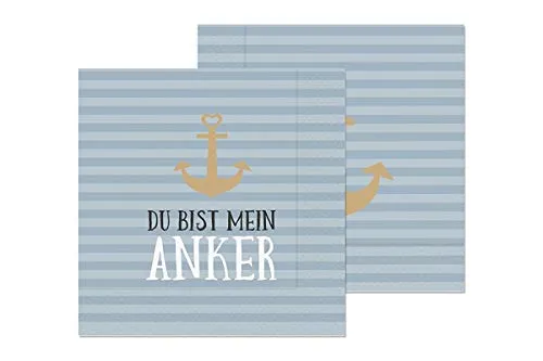 LaVida Servietten für Dich 20 Stück Du bist Mein Anker