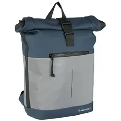 New Rebels Bowie New York Marineblau 21L Rolltop Rucksack - Tagesrucksäcke mit 21L Volumen, wasserabweisend und ideal für Laptop bis 15.6