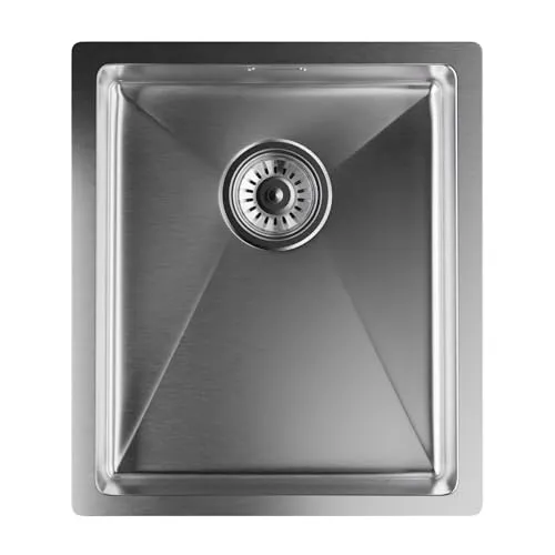 Klarstein Spülbecken – 304 Hochwertige Edelstahl-Küchenspüle mit Eckigem Design, Kratzfest & Hitzebeständig, Inkl. Überlauf & Einbausatz, 45x39 cm, Für Unterschränke, Leicht zu Reinigen