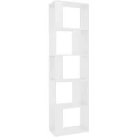 vidaXL Bücherregal/Raumteiler Weiß 45x24x159 cm - Regal und Raumteiler in einem, bietet 5 große Fächer für Bücher und Deko. Hochwertiger Holzwerkstoff, elegant und praktisch für jeden Wohnraum.