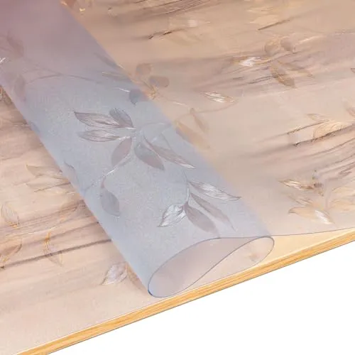 ANRO Tischfolie Tischschutzfolie mit Struktur für Hochglanz und Glastische Tischdecke Folie für Tisch Tischschutz 1,5mm 100x90cm