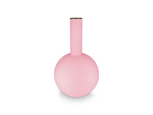 Pip Studio Vase Metal Large Matt Light Pink 24.5x42cm - Vase aus hochwertigem Metall in elegantem matt Light Pink, ideal für große Blumensträuße oder als dekorativer Akzent. Größe: 24,5 x 42 cm, pflegeleicht und vielseitig einsetzbar.