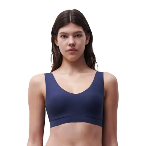 Chantelle Damen Softstretch Padded V-Neck Bra BH, Marines Blau, XS/S - Elegantes V-Ausschnitt Bralette aus 80 % Nylon für besonderen Tragekomfort. Nahtlose Polsterung sorgt für perfekten Halt und eine anpassungsfähige Passform, ideal für jeden Tag.