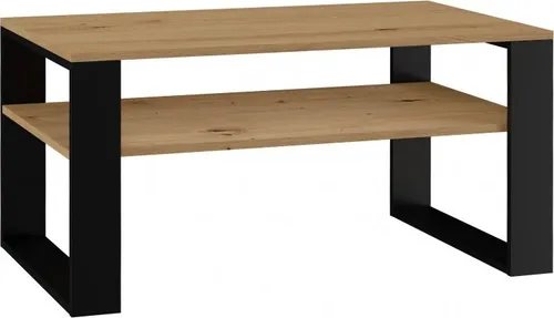 CDF Couchtisch Modern 1P | Farbe: Eiche Artisan-Schwarz | moderne Bank für ein Wohnzimmer, Zimmer, Büro | Form: Quadrat Rechteck