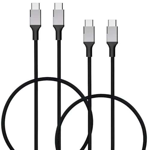 Callstel Ladekabel Handy: 2er-Set USB-C-Schnelllade-/Datenkabel, für PD bis 100 Watt, 0,5 m (USB C auf USBC Kabel, Lade und Datenkabel, Apple)