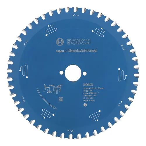 Bosch Accessories Expert for Sandwich Panel Kreissägeblatt 240 x 30 mm - Kreissägeblatt für präzises Schneiden von Sandwich-Paneelen, ausgestattet mit extra harten Microteq-Zähnen und einer Schutzbeschichtung gegen Korrosion für langlebige Leistung.