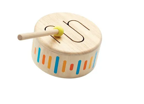 Plantoys Kindertrommel - Ökologisches Musikspielzeug - Musikspielzeug für Kinder ab 18 Monaten, fördert Feinmotorik und Kreativität. Hergestellt aus nachhaltigem Gummibaumholz mit pflanzlichen Farben, ideal für kleine Musiker.