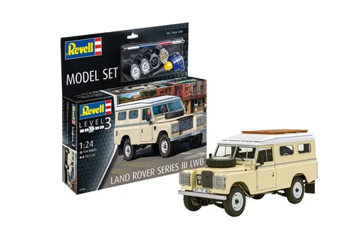 Revell BS-PKW-RENNWAGEN ETC. Model Set Land Rover Series III LWB - Automobile, detailliertes Modellset des klassischen Land Rover Series III LWB, ideal für Modellbau-Enthusiasten und Sammler.