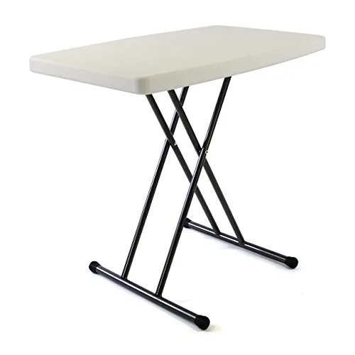 Nexos Partytisch 50x70 cm weiß Klapptisch Balkontisch höhenverstellbar Beistelltisch Campingtisch klappbar 6 kg Kunststoff Metallgestell