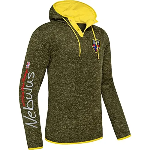 Nebulus Herren Fleecehoody Stitch, Warmer Hoody, Kapuzenpullover, Gap Green - XL
