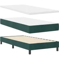 vidaXL Boxspringbett Dunkelgrün 100x200 cm mit Matratze - Elegantes Boxspringbett mit Taschenfederkernmatratze, bietet optimalen Komfort und Unterstützung für erholsamen Schlaf – ideal für moderne Schlafzimmer.