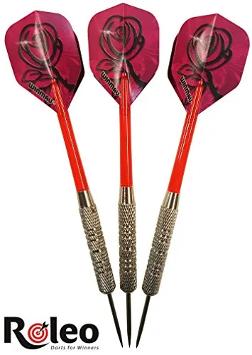 Roleo Darts Steeldart Pfeile R-4 - 17g mit Dartbox - Pfeile für Steeldart, Gewicht: 17 g, aus hochwertigem Messing, inklusive praktischer Dartbox für sicheren Transport und Aufbewahrung.