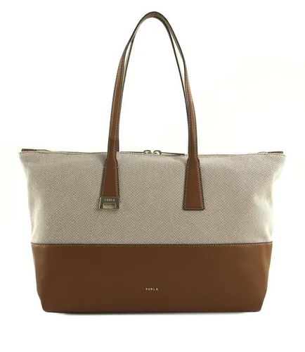 Furla Olivia L Shopper - Damen - Braun WB01940-BX3542-TCO00 - Eleganter Furla Olivia L Shopper aus hochwertigem Canvas und feinem Leder in toni cognac, ideal für den täglichen Gebrauch und stilvolle Aufbewahrung.