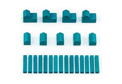 Waldfelsen Spiel – Holz-Figuren Spielfiguren Ersatz passend für Die Siedler von Catan, Spielmaterial, Verschiedene Farben