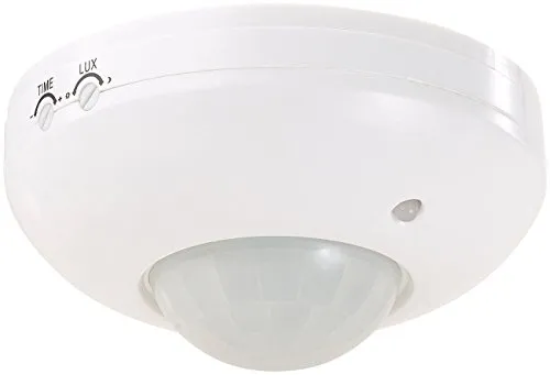 revolt Bewegungsmelder 360 Grad: 360°-PIR-Bewegungsmelder mit Timer, für Wand und Decke (Bewegungsmelder nachrüsten, Deckenbewegungsmelder, Dämmerungsschalter)