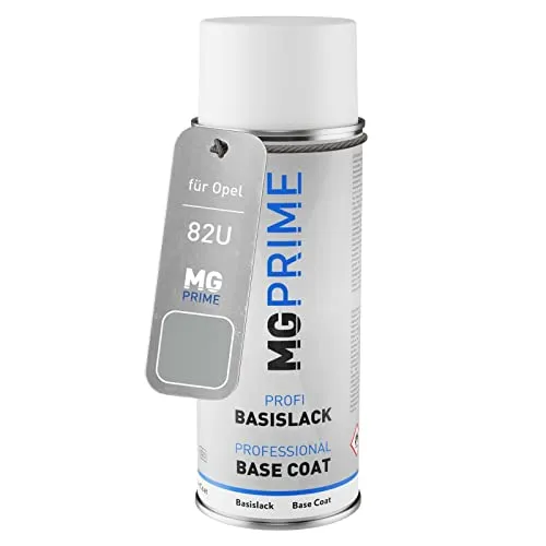 MG PRIME Autolack Spraydose für Opel 82U / 147 Starsilber 2 Metallic Basislack Sprühdose 400ml