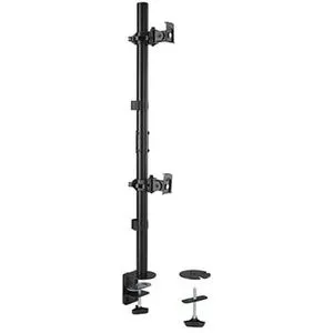 Kensington Monitorhalterung K53802WW - Vertikaler Dual Monitorarm - Multimedia Monitor Halterung für 2 Monitore bis 32 Zoll, mit höhenverstellbarem Design und integriertem Kabelmanagement für mehr Platz auf dem Schreibtisch.