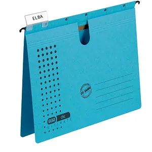ELBA Hängehefter chic ULTIMATE Karton blau DIN A4 1x kaufmännische Heftung, 5 St.