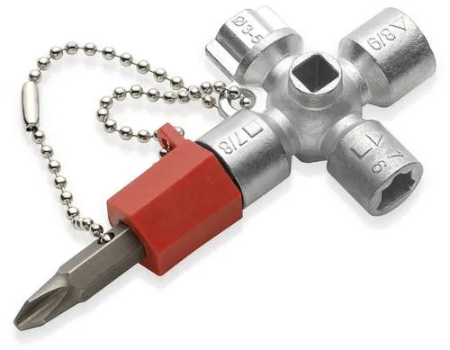 Knipex Schaltschrankschlüssel 44 mm - für gängige Schränke und Absperrsysteme, ideal für technische Anlagen in Gebäuden