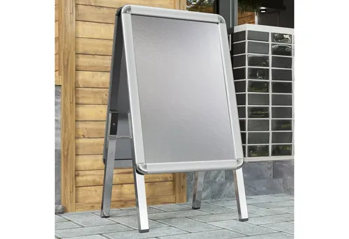 Plakatständer A1 | Doppelseitig | 32mm Aluminium | Kundenstopper - Werbeartikel: Hochwertiger Plakatständer A1 aus Aluminium, ideal für Innen- und Außenbereich. Doppelseitig nutzbar und mit sicherem Stand, perfekt für effektive Werbung!