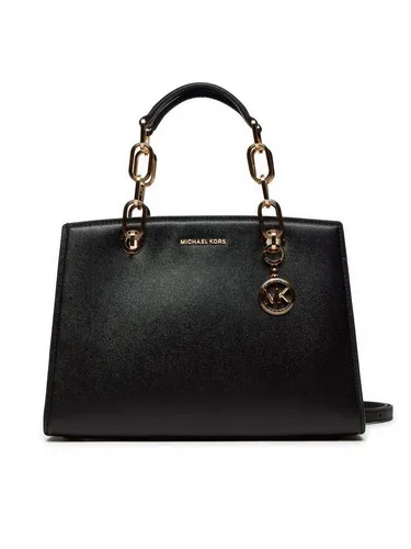 Michael Kors Cynthia Satchel Bag Handtasche Schwarz *NEU* - Elegante Schultertasche für Damen in klassischem Schwarz, ideal für Beruf und Freizeit. Mit praktischem Magnetverschluss und stilvollem Doppelgriff, perfekt für jeden Anlass.