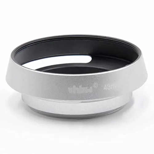 vhbw Gegenlichtblende für 43mm Objektiv - Streulichtblende, Silber, Metall, rund