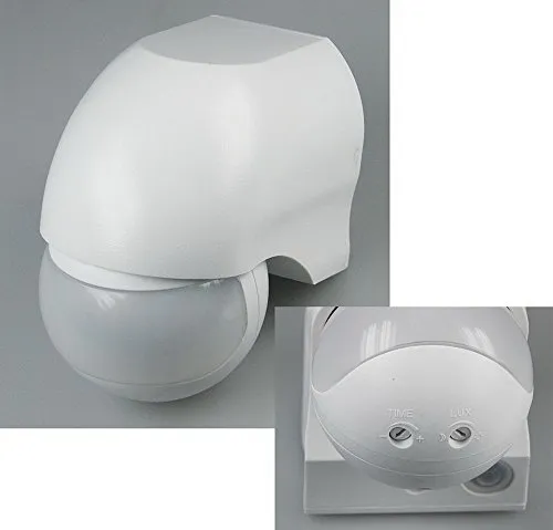 Infrarot Bewegungsmelder 180° für Innen- und Außenbereich, IP44, weiß 230V, 1-1000W, Reichweite bis 12m