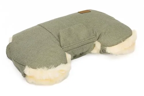 Fillikid Handwärmer Nyby Exklusiv | Universal Lammfell Handmuff für Kinderwagen, Buggy | warme Handschuhe | Kuschelige Winter Kinderwagenmuff | Universalgröße für Buggy, Radanhänger