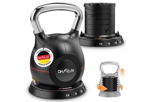 DH FitLife Kettlebell 7-in-1 Verstellbare Kugelhantel