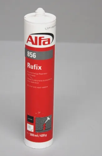 Alfa 856 Rufix faserarmierte Bitumenmasse, Witterungsbeständig Schwarz 300 ml
