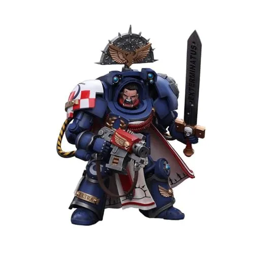 JoyToy Warhammer 40K: Ultramarines Terminator Captain Actionfigur 1:18 - Fantastische Kreaturen für Kinder, sehr detaillierte und bewegliche Figur mit austauschbaren Händen und Zubehör für spannende Action-Szenen.