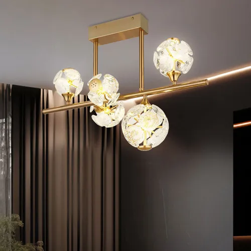 Elegante Deckenleuchte mit Kristall-Design in Gold – 61 cm - Moderne Deckenlampe für stilvolle Innenräume. Diese energieeffiziente Leuchte sorgt für eine angenehme Atmosphäre in jedem Raum.