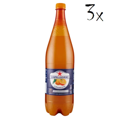 3x San pellegrino PET Flasche Dose 1,25 L L'aranciata orange Orangenlimonade