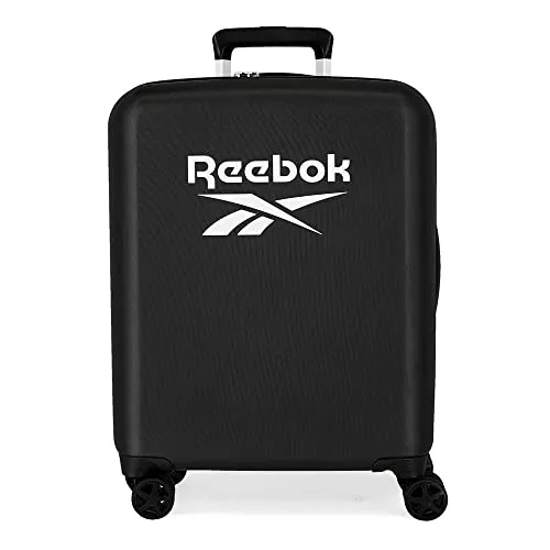 Reebok Roxbury Kabinenkoffer Schwarz 40 x 55 x 20 cm Starres ABS Integriertes TSA-Schloss 38,4 L 2 kg 4 Doppelrollen Handgepäck