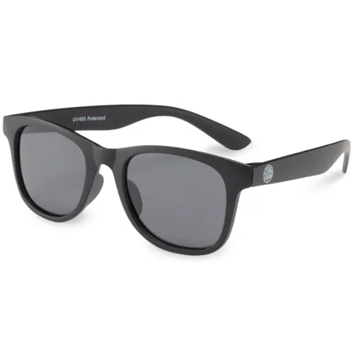 BABY SUNNIES Polarisierte Kindersonnenbrille - 3-8 Jahre, Schwarz - Bruchfest & Polarisiert - Flexible Sonnenbrille Kinder - UV-Schutz - Kinder Sonnenbrille 3 Jahre+