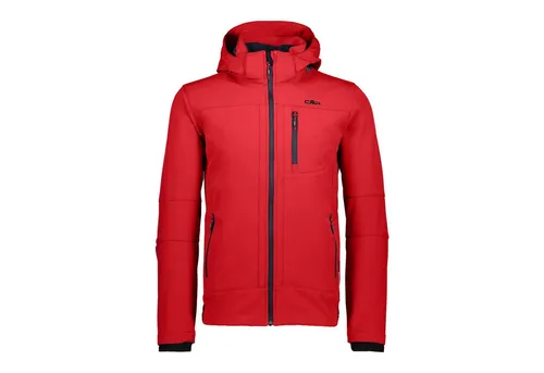 Cmp 3a01787n Softshelljacke rot S für Herren - Hochfunktionelle Outdoorjacke, winddicht und atmungsaktiv mit Fleecefutter für optimalen Tragekomfort. Ideal für alle Outdoor-Aktivitäten, ausgestattet mit mehreren Taschen und abnehmbarer Kapuze.