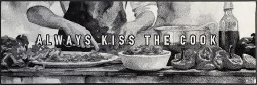 wash+dry by Kleen-Tex Läufer Kiss the Cook - Funktionale Fußmatte in buntem Design, rutschhemmend und ideal für die Küche oder den Eingangsbereich.