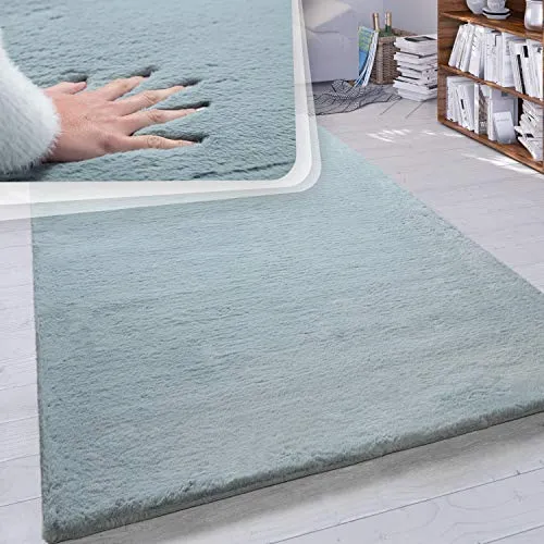 Paco Home Hochflor Teppich 80x300 cm in Türkis in türkis von Paco Home