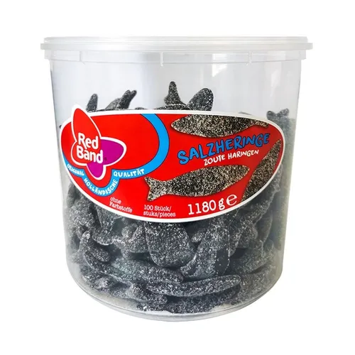 Red Band 1180 g Lakritz Salzheringe, 100 Stück in schwarz von Red Band