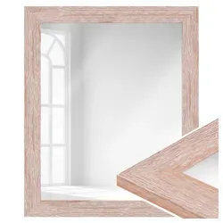 WANDStyle Wandspiegel H380, Eiche-Optik, aus Massivholz im Stil Klassisch beige 78 cm x 58 cm