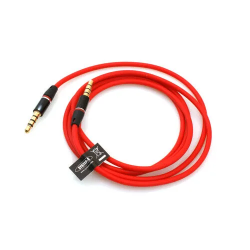 Klinke auf Klinke 4 Poliges 3.5 mm Audio AUX Kabel Verlängerung 110 cm rot