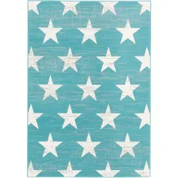 Pergamon Designer Teppich, Türkis, 140x200 cm in türkis von Pergamon